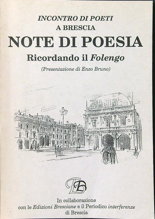 Note di poesia. Ricordando il Folengo - Enzo Bruno - copertina