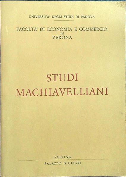 Studi machiavelliani - copertina