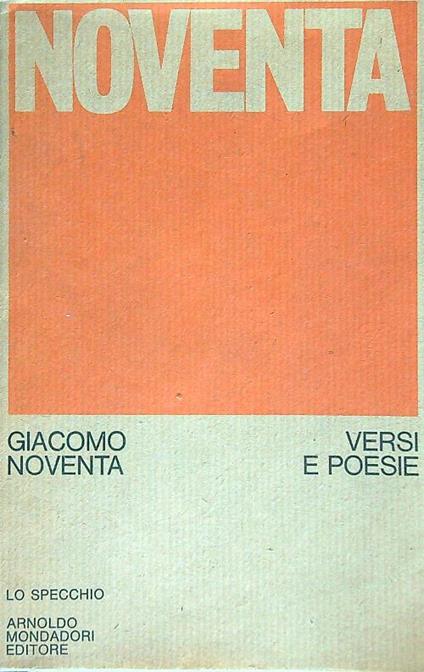 Versi e poesie - Giacomo Noventa - copertina