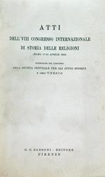 Atti dell'VIII congresso internazionale di storia delle religioni