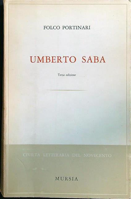 Umberto Saba - Folco Portinari - copertina