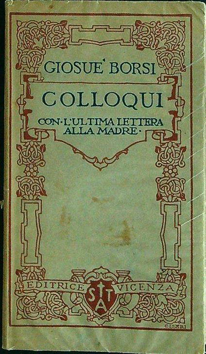 Colloqui. Con l'ultima lettera alla madre - Giosuè Borsi - copertina