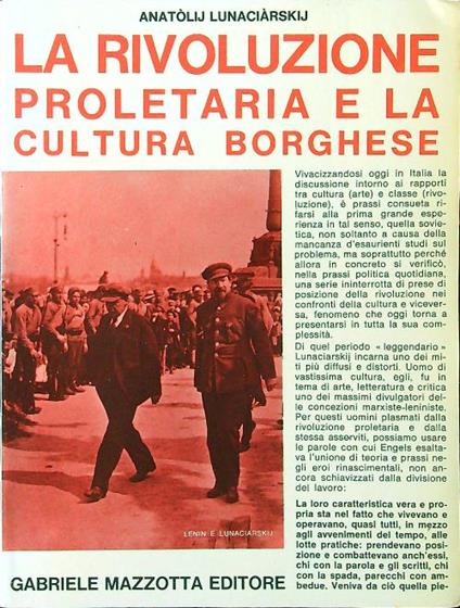 La rivoluzione proletaria e la cultura borghese - Anatolij Lunaciarskij - copertina