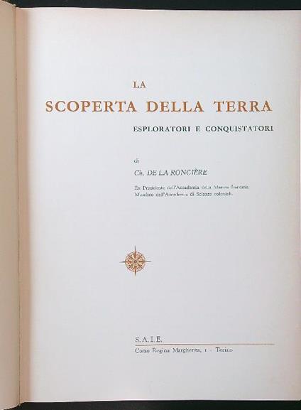 La scoperta della Terra - Ch. de la Ronciere - copertina