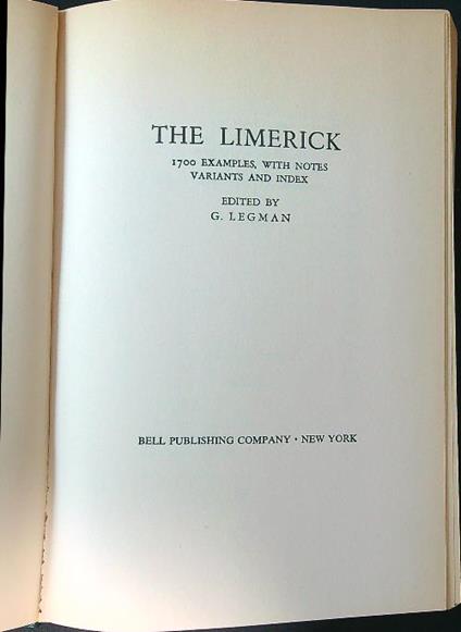 The Limerick - G. Legman - copertina