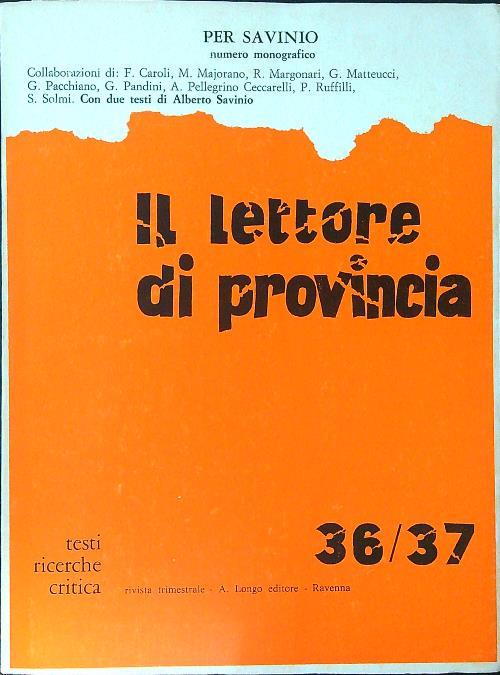 Il lettore di provincia n. 36-37/marzo-giugno 1979 - copertina