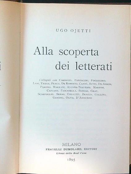 Alla scoperta dei letterati - Ugo Ojetti - copertina