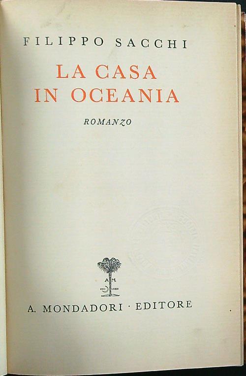 La casa in Oceania - Filippo Sacchi - copertina