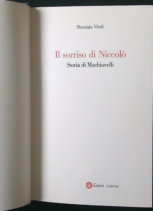 Il sorriso di Niccolò. Storia di Machiavelli - Maurizio Viroli - copertina