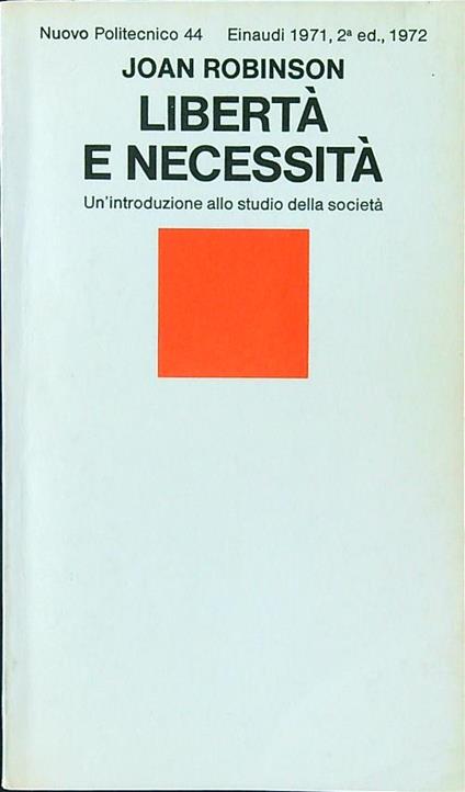 Libertà e necessità - Joan Robinson - copertina