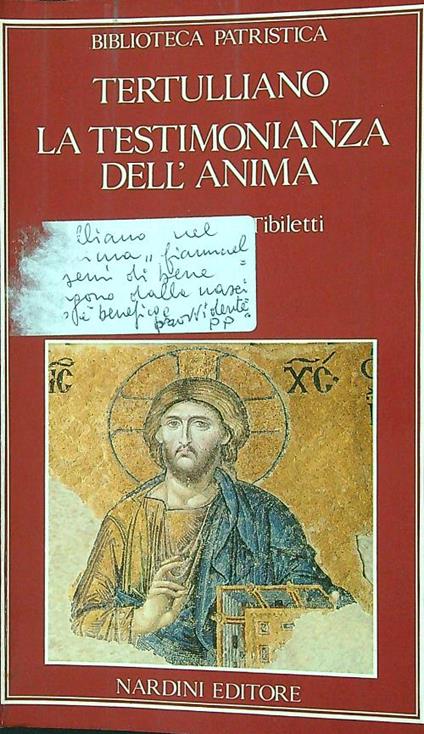 La testimonianza dell'anima - Quinto S. Tertulliano - copertina