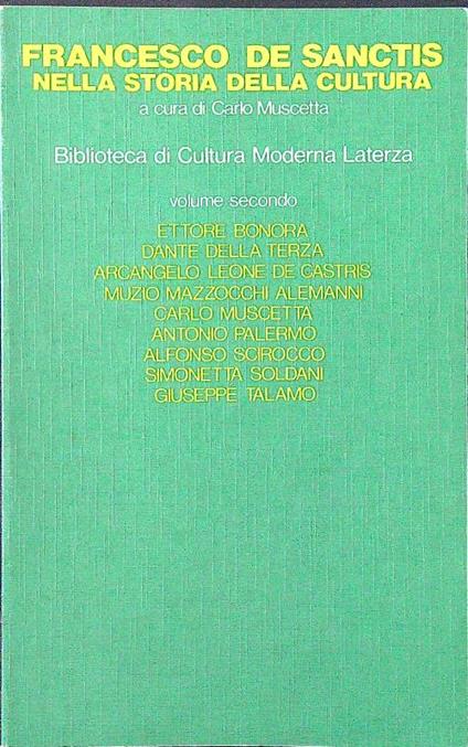 Francesco De Sanctis nella storia della cultura vol. 2 - Carlo Muscetta - copertina
