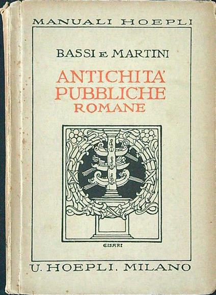 Antichità pubbliche romane - Bassi - copertina