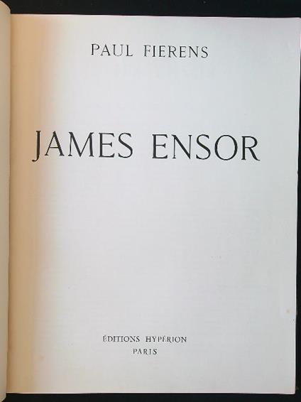 James Ensor - Paul Fierens - copertina