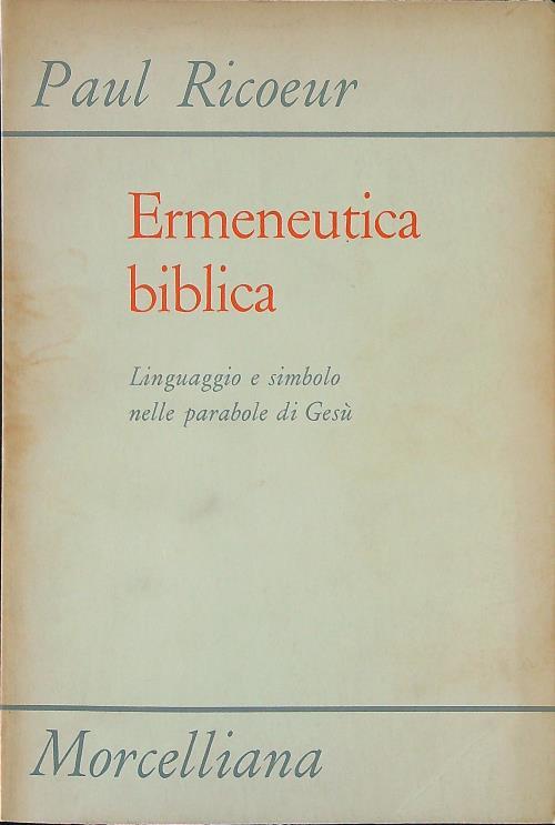 Ermeneutica biblica - Paul Ricoeur - copertina