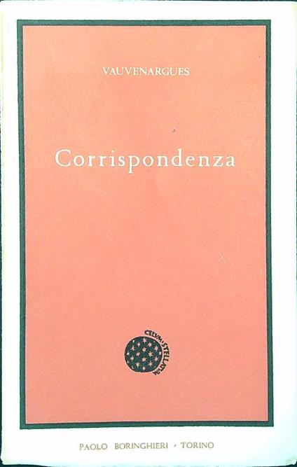 Corrispondenza - Vauvenargues - copertina