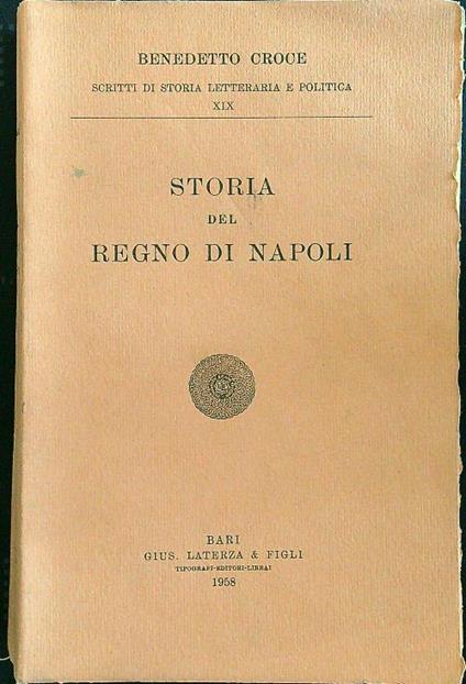 Storia del Regno di Napoli - Benedetto Croce - copertina