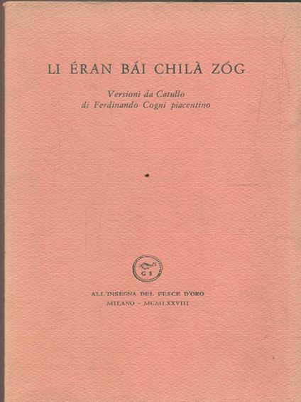 Li eran bai chilà zog - Ferdinando Cogni - copertina