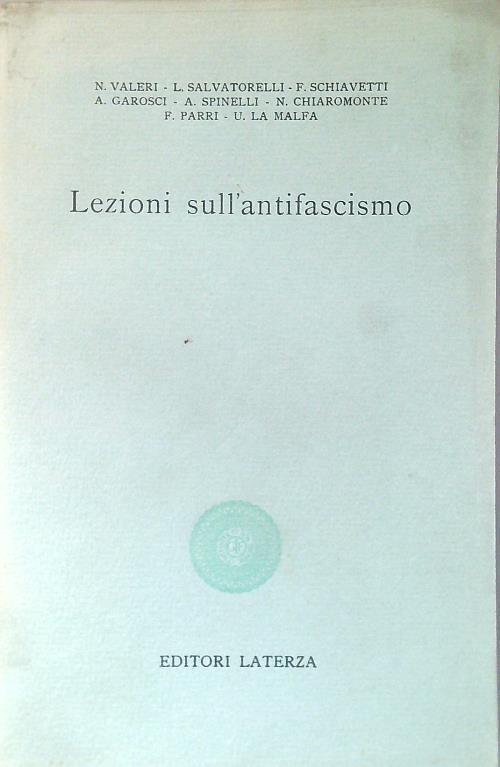 Lezioni sull'antifascismo - copertina