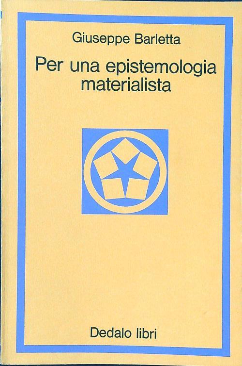 Per una epistemologia materialista - Giuseppe Barletta - copertina