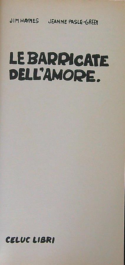 Le  barricate dell'amore - Jim Haynes - copertina