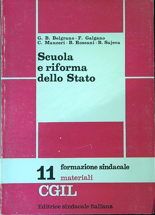 Scuola e riforma dello Stato - copertina