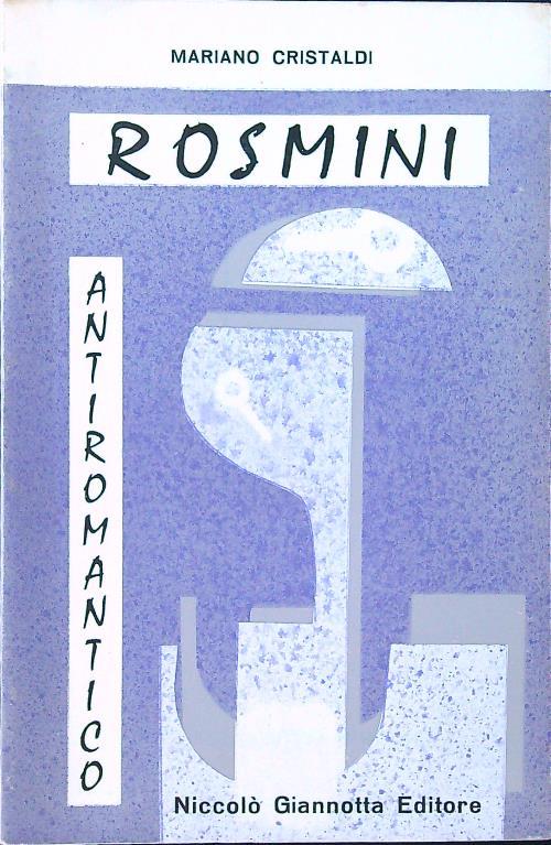 Rosmini antiromantico - Mariano Cristaldi - copertina