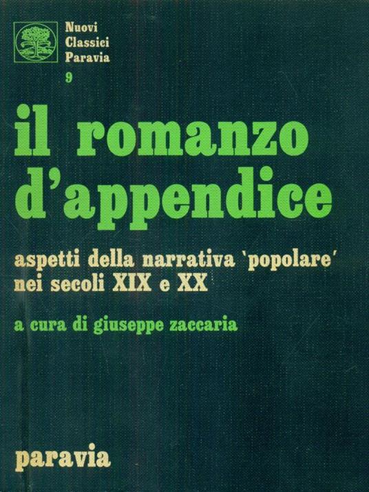 Il romanzo d'appendice - Giuseppe Zaccaria - copertina