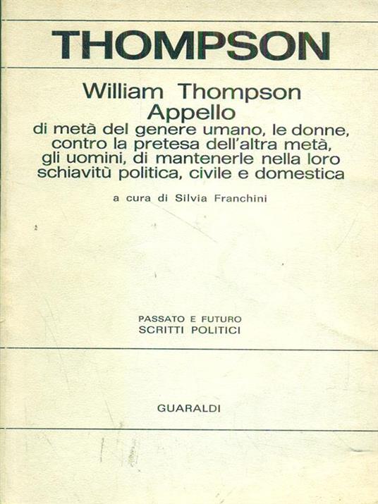 Appello di metà del genere umano - William Thompson - copertina