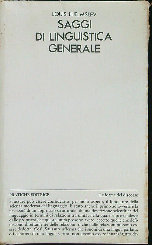 Saggi di linguistica generale - Louis Hjelmslev - copertina