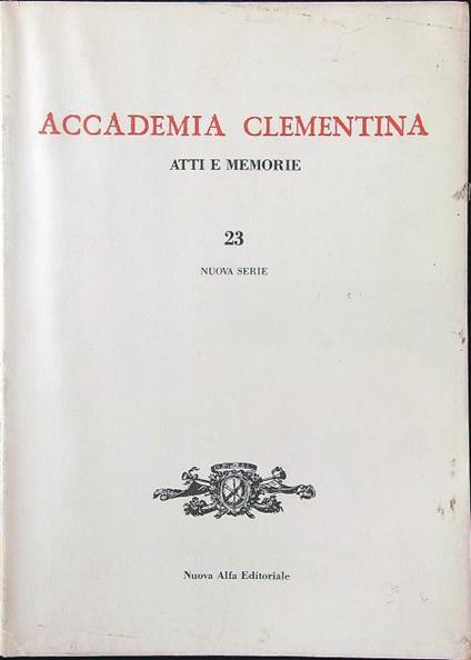 Accademia Clementina 23. Atti e memorie - copertina