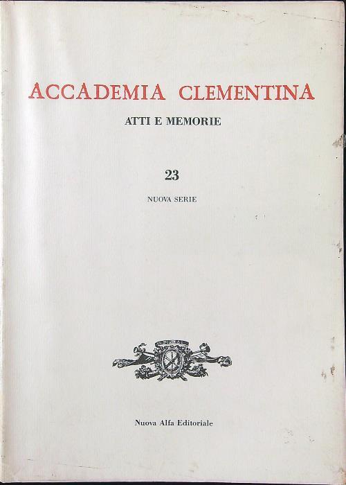 Accademia Clementina 23. Atti e memorie - copertina