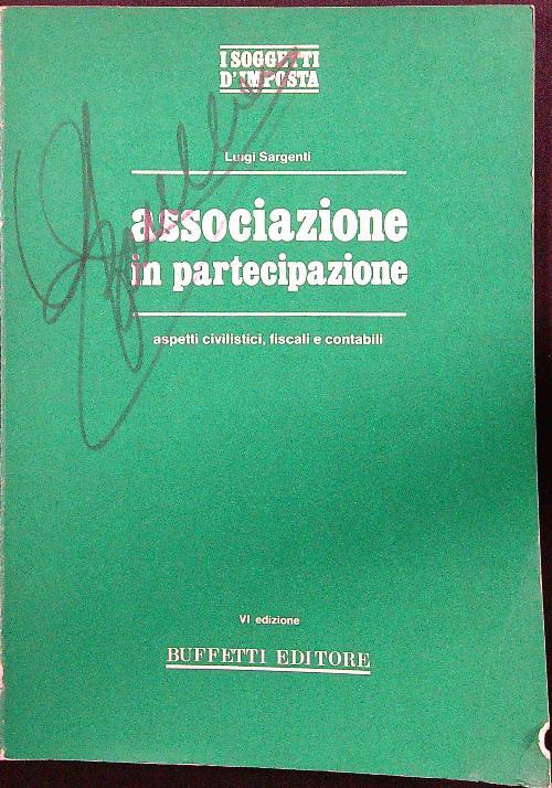 Associazione in partecipazione - Luigi Sargenti - copertina