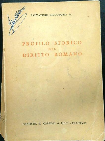 Profilo storico del diritto romano - Salvatore Riccobono - copertina