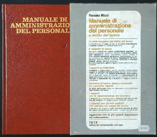 Manuale di Amministrazione del Personale - Renato Ricci - copertina
