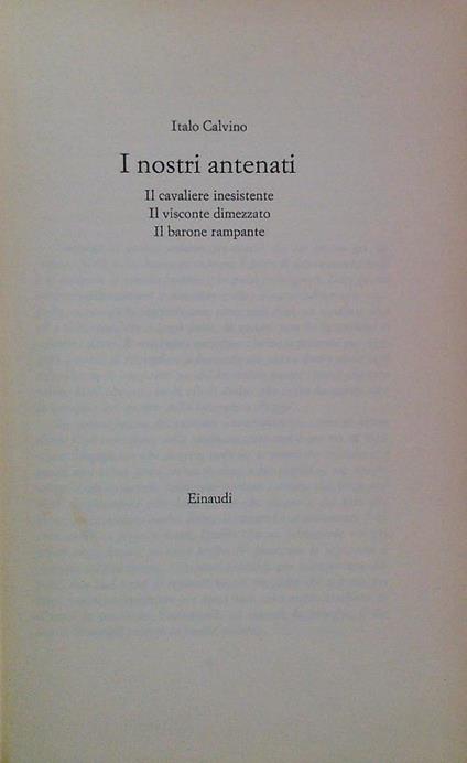 I nostri antenati - Italo Calvino - copertina