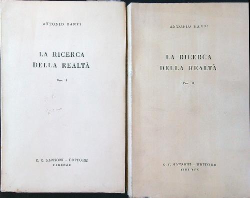 La ricerca della realtà 2 vv. - Antonio Banfi - copertina