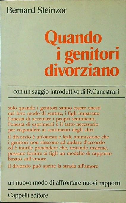 Quando i genitori divorziano - Bernard Steinzor - copertina