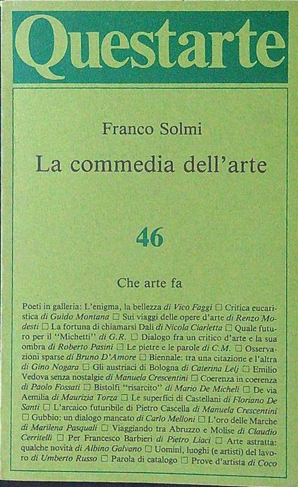 La commedia dell'arte - Franco Solmi - copertina