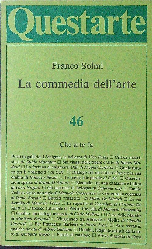 La commedia dell'arte - Franco Solmi - copertina