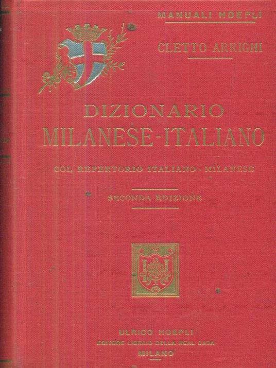 Dizionario milanese italiano - Cletto Arrighi - copertina