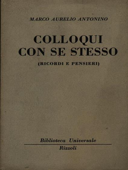 Colloqui con se stesso - M.Aurelio Antonino - copertina