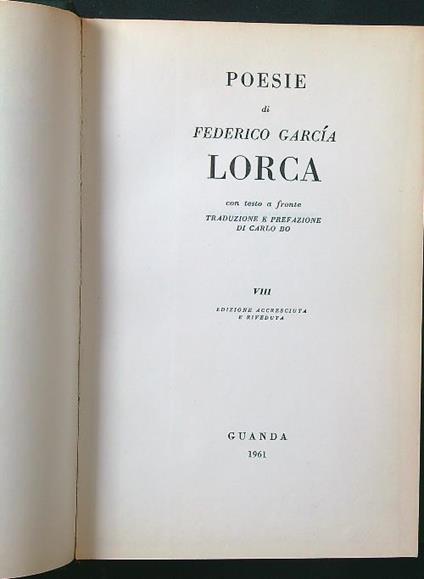 Poesie - Federico G. Lorca - copertina