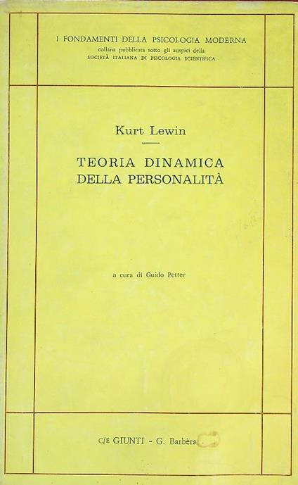 Teoria dinamica della personalità - Kurt Lewin - copertina