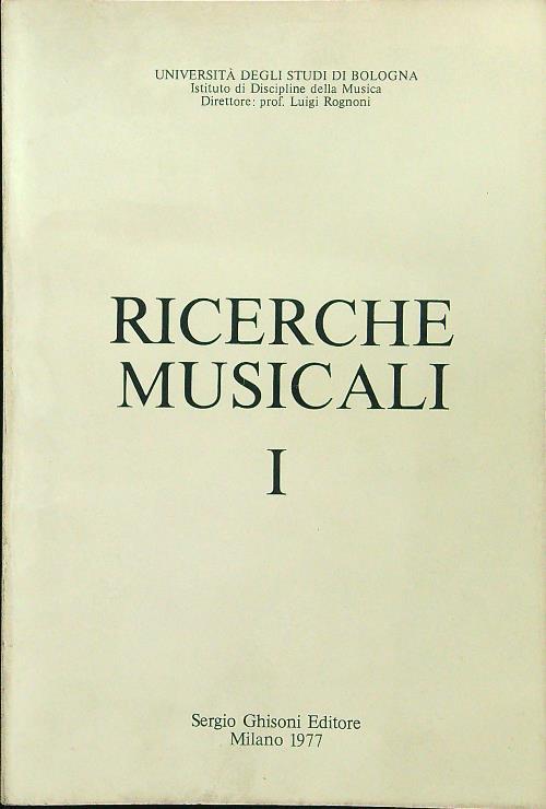 Ricerche musicali I - copertina