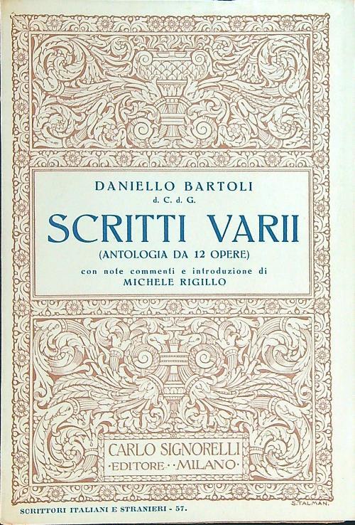 Scritti varii - Daniello Bartoli - copertina