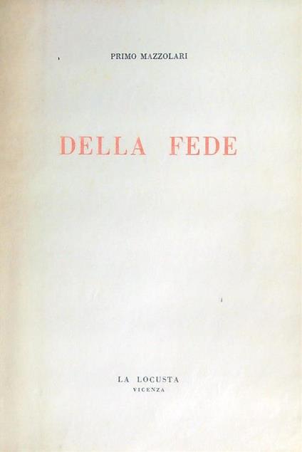 Della fede - Primo Mazzolari - copertina