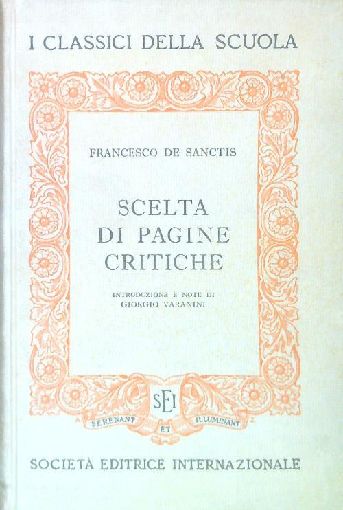 Scelta di pagine critiche - Francesco De Sanctis - copertina