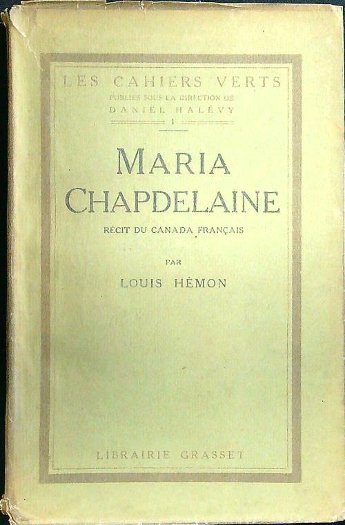Maria Chapdelaine - Louis Hemon - copertina