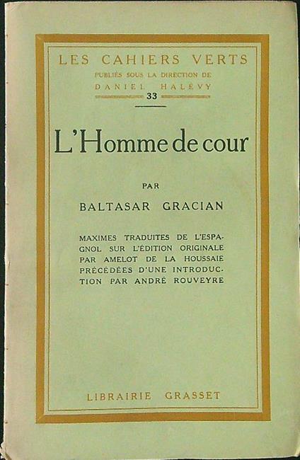 L' homme de cour - Baltasar Gracian - copertina